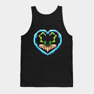 Grown Heart Of Plants Bordered By Water Heart For Earth Day Tank Top